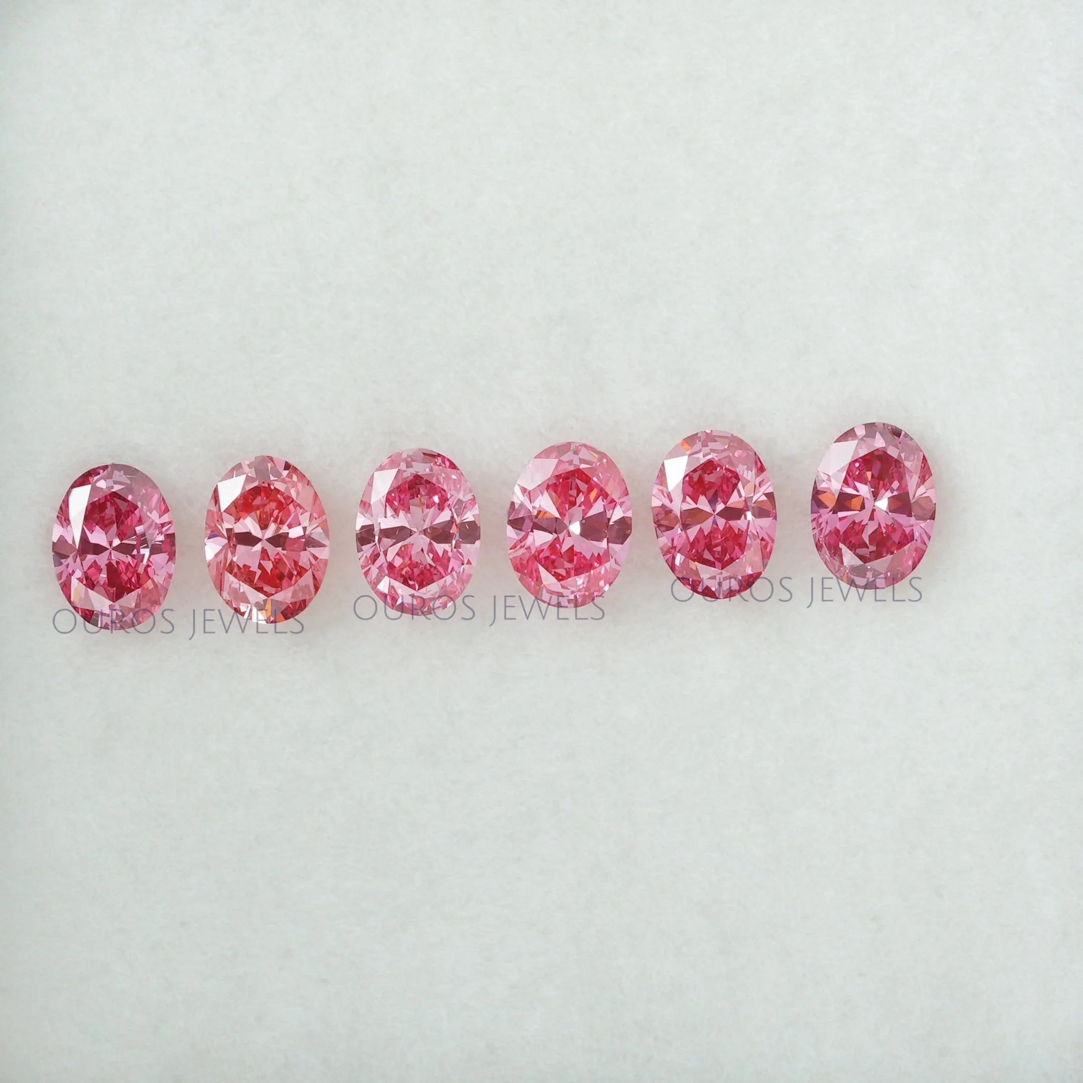 0.30 Carat Each Pink Oval Cut Lab Grown Diamond  Loose