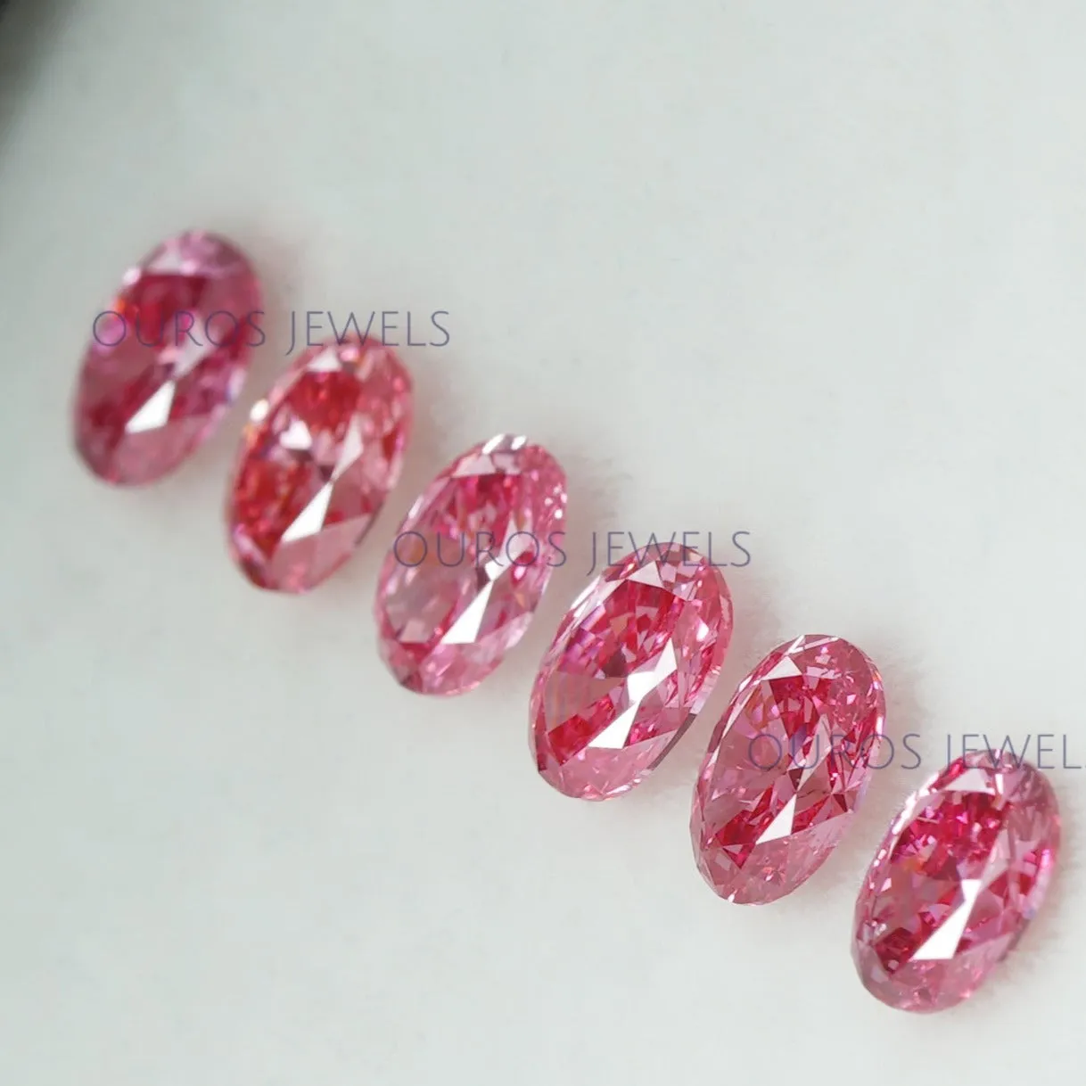 0.30 Carat Each Pink Oval Cut Lab Grown Diamond  Loose