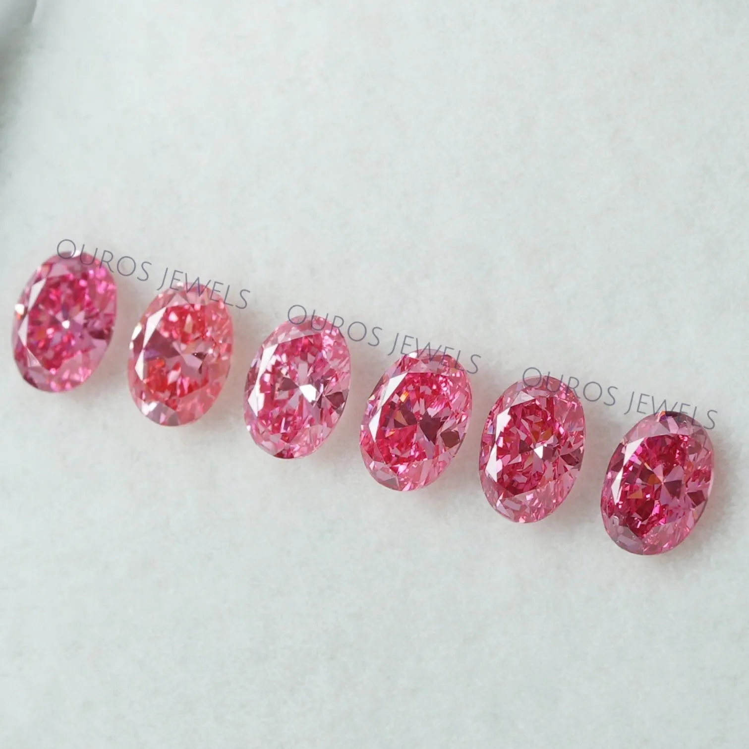 0.30 Carat Each Pink Oval Cut Lab Grown Diamond  Loose