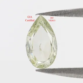 0.32 CT GIA Certified Natural Loose Pear Modified Brilliant Cut Diamond 6.65 MM Fancy Light Green-Yellow Color Diamond Pear Diam