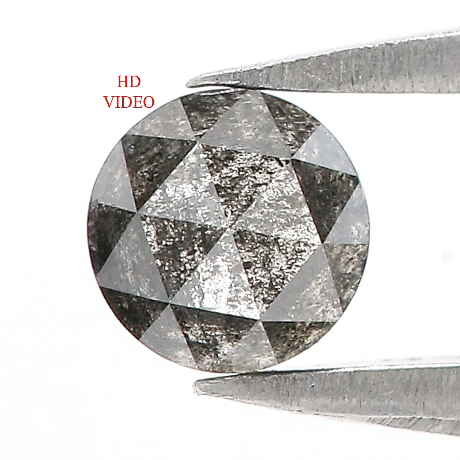 0.40 Ct Natural Loose Round Rose Cut Diamond Salt And Pepper Round Diamond 4.15 MM Natural Diamond Black Grey Color Rose Cut Dia