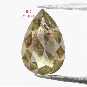 0.73 CT Natural Loose Pear Shape Diamond Green Color Pear Cut Diamond 7.50 MM Natural Loose Green Color Diamond Pear Rose Cut Di