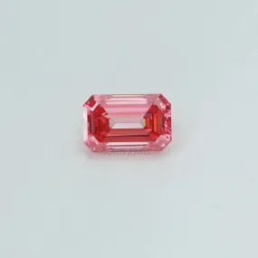 0.76 Carat Each Pink Emerald Cut Lab Grown Diamond