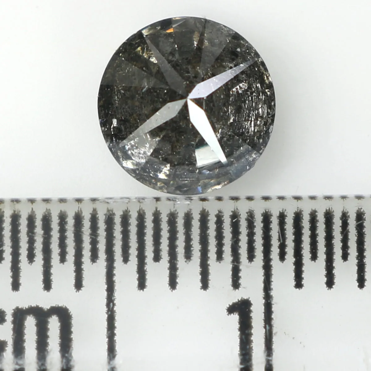 0.82 CT Natural Loose Round Shape Diamond Black Grey Color Round Shape Diamond 5.70 MM Salt And Pepper Round Brilliant Cut Diamo