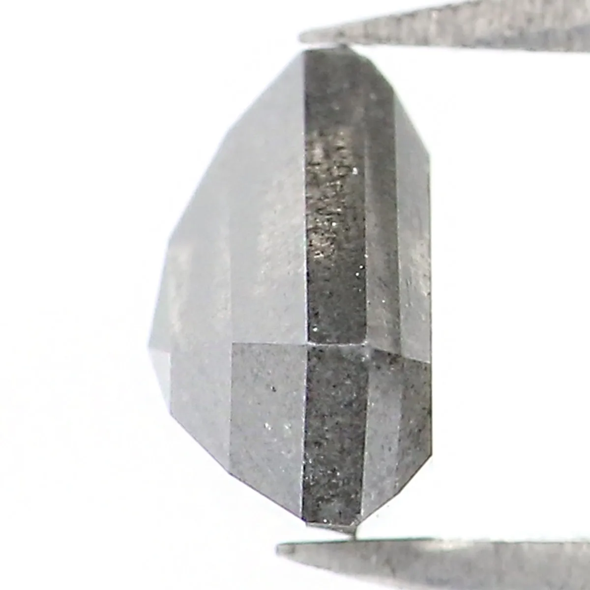 0.87 CT Natural Loose Shield Diamond Black Grey Color Diamond 5.40 MM Natural Loose Diamond Salt And Pepper Shield Rose Cut Diam