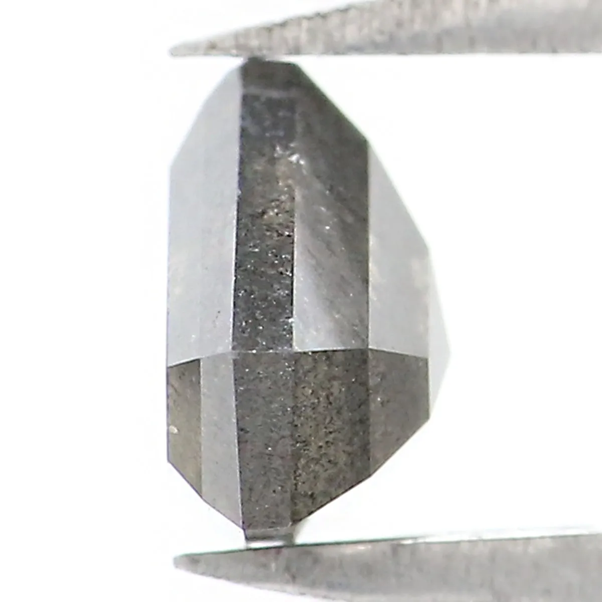 0.87 CT Natural Loose Shield Diamond Black Grey Color Diamond 5.40 MM Natural Loose Diamond Salt And Pepper Shield Rose Cut Diam