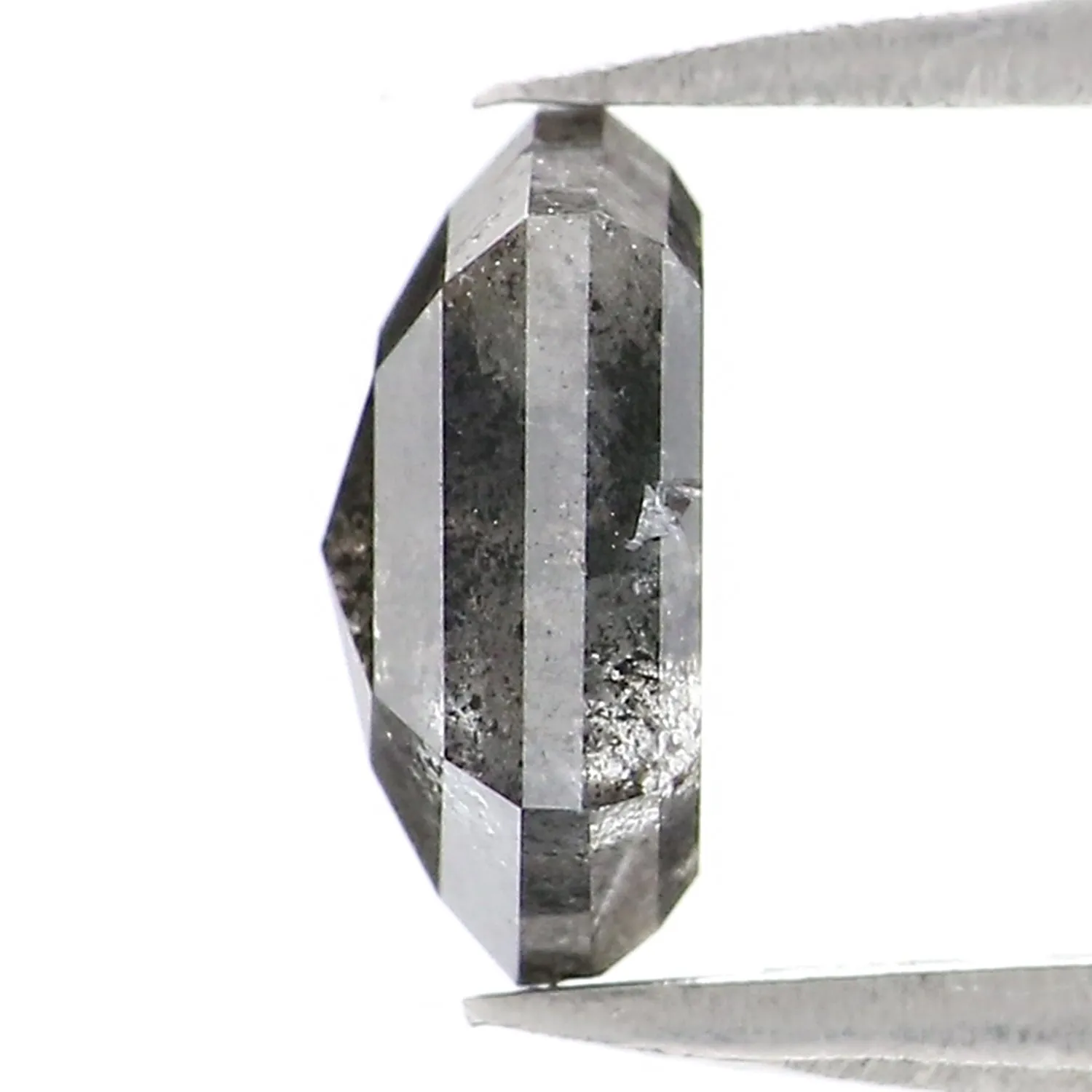 1.07 CT Natural Loose Hexagon Cut Diamond Salt And Pepper Hexagon Diamond 7.05 MM Natural Loose Black Grey Color Hexagon Cut Dia