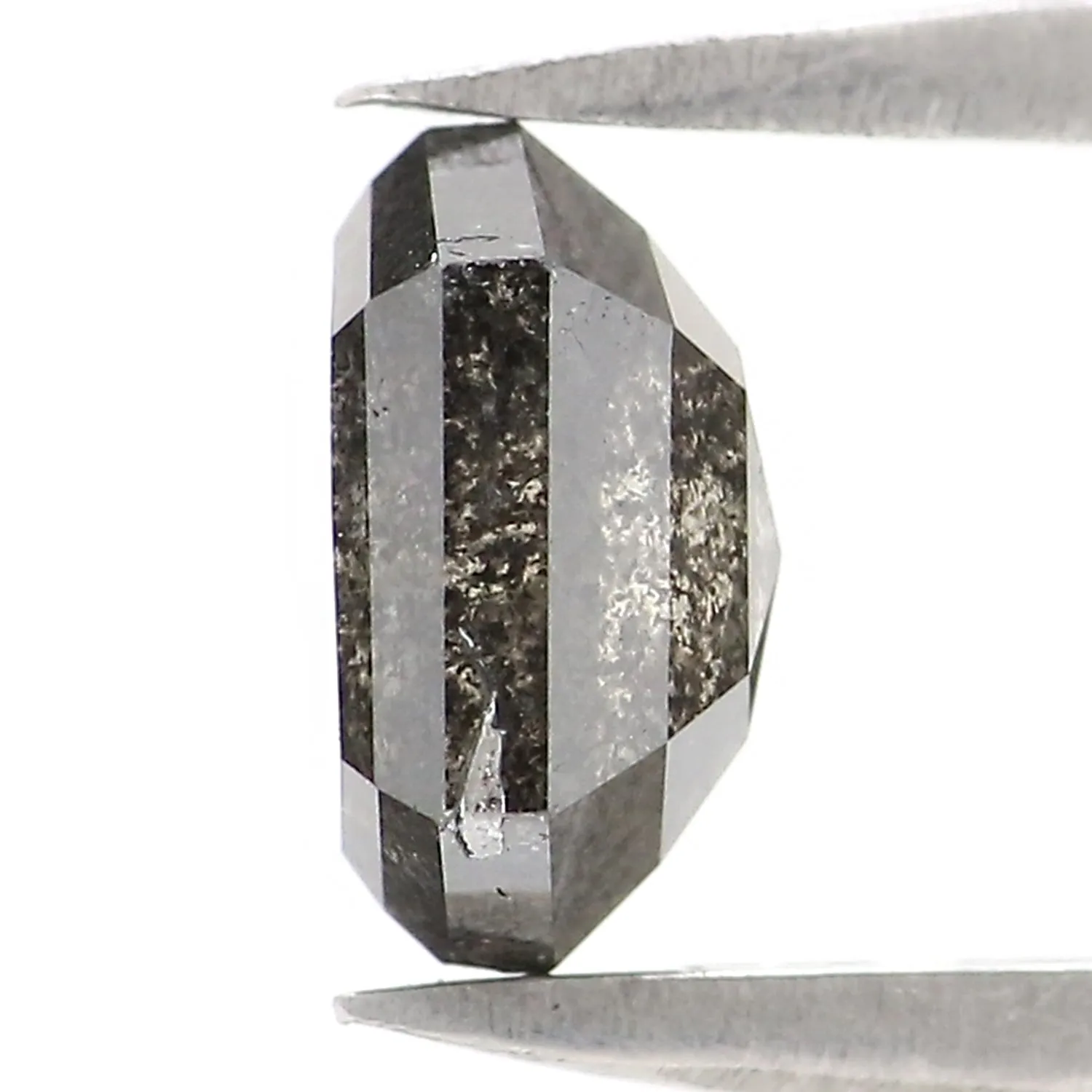 1.21 CT Natural Loose Hexagon Cut Diamond Salt And Pepper Hexagon Diamond 6.70 MM Natural Loose Black Grey Color Hexagon Cut Dia