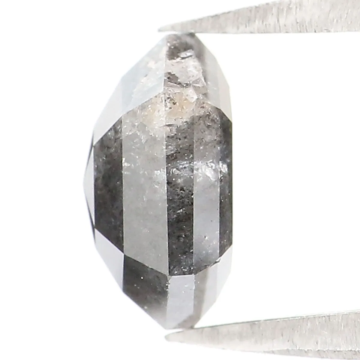 1.35 CT Natural Loose Hexagon Shape Diamond Salt And Pepper Hexagon Shape Diamond 7.25 MM Black Grey Color Hexagon Rose Cut Diam