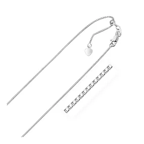 14k White Gold Adjustable Box Chain 0.85mm-rx34664-22