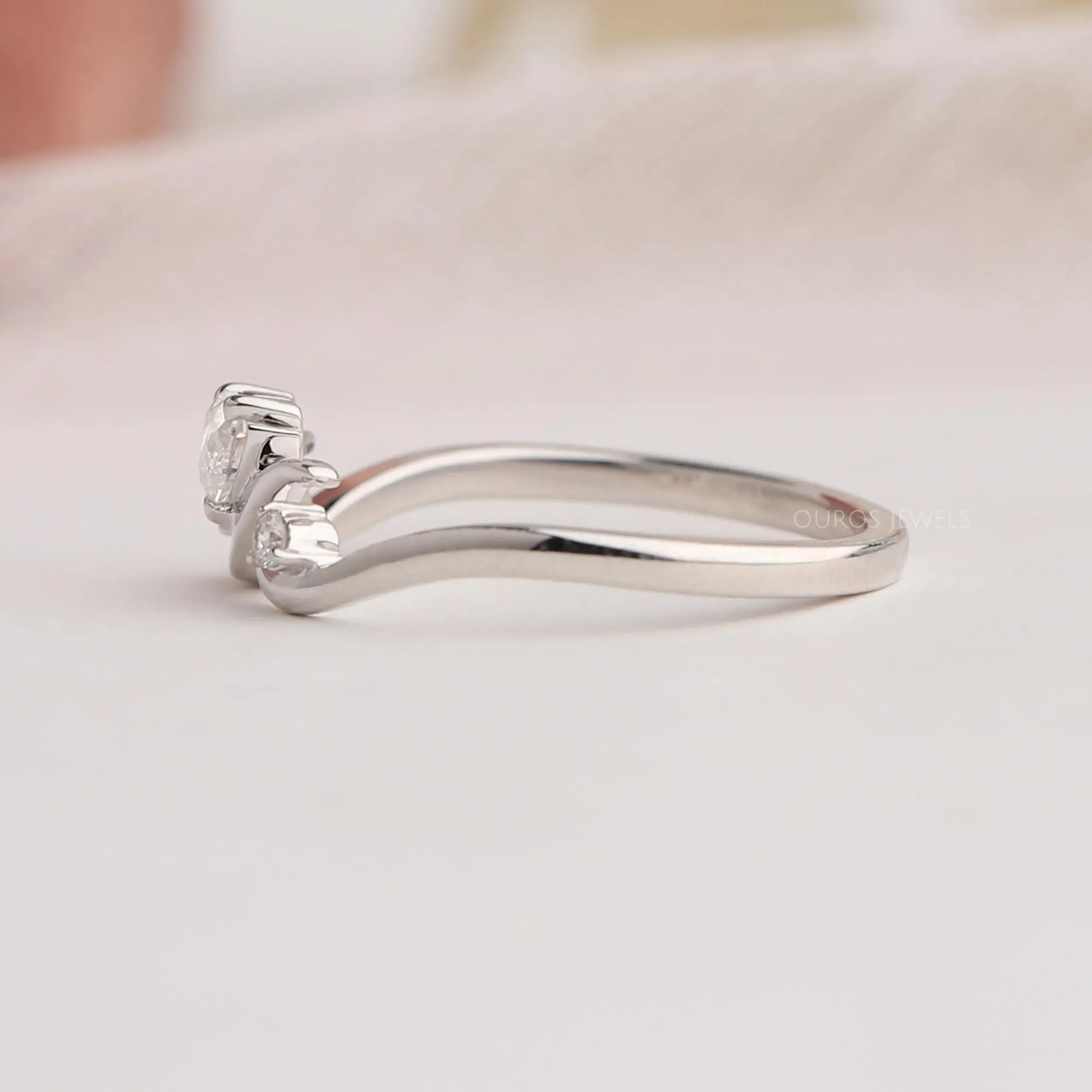 14K White Gold Heart Cut Diamond Ring