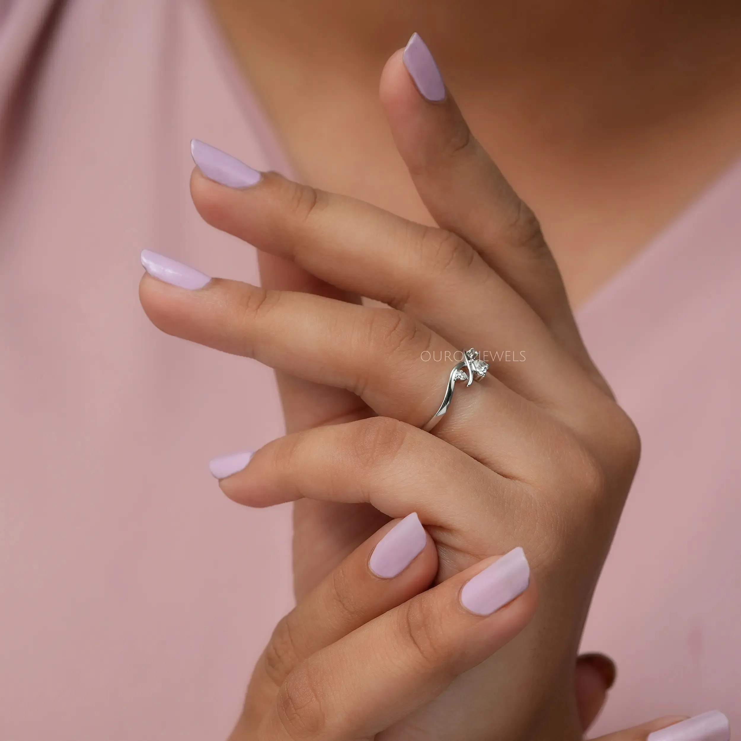 14K White Gold Heart Cut Diamond Ring