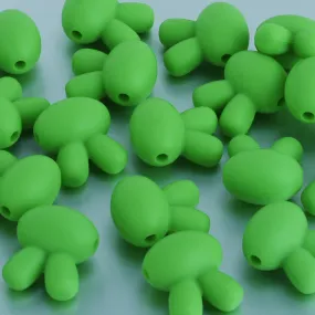 15*18.2*10.5mm Silicone Small Bunny Rabbit Teether Beads For DIY Baby Teething Necklace Food grade silicone sensory beads dark g