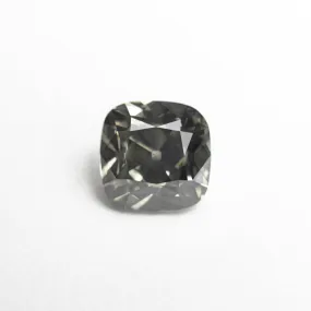 1.52ct 6.57x6.49x4.47mm GIA I1 Fancy Dark Greenish Grey Modern Antique Old Mine Cut 23891-01