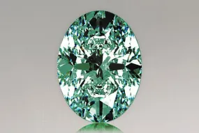 1.76 Carat Oval Green Lab Diamond