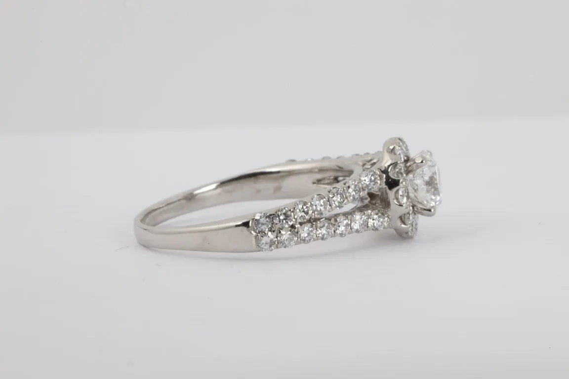 18k White Gold 1.43ctw Diamond Engagement Ring Size 4 (4.00g.)