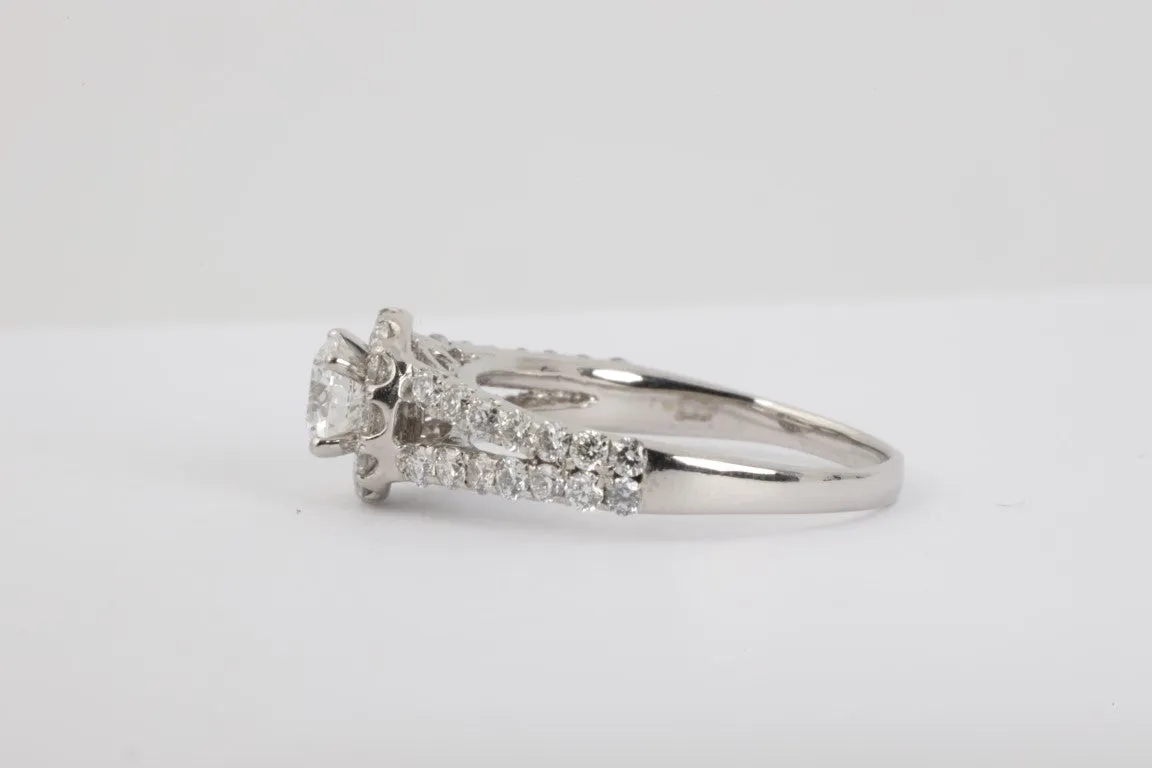 18k White Gold 1.43ctw Diamond Engagement Ring Size 4 (4.00g.)