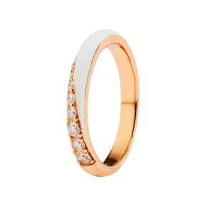 18kt Rose Gold 0.44 CTW White Enamel & Diamond Ring