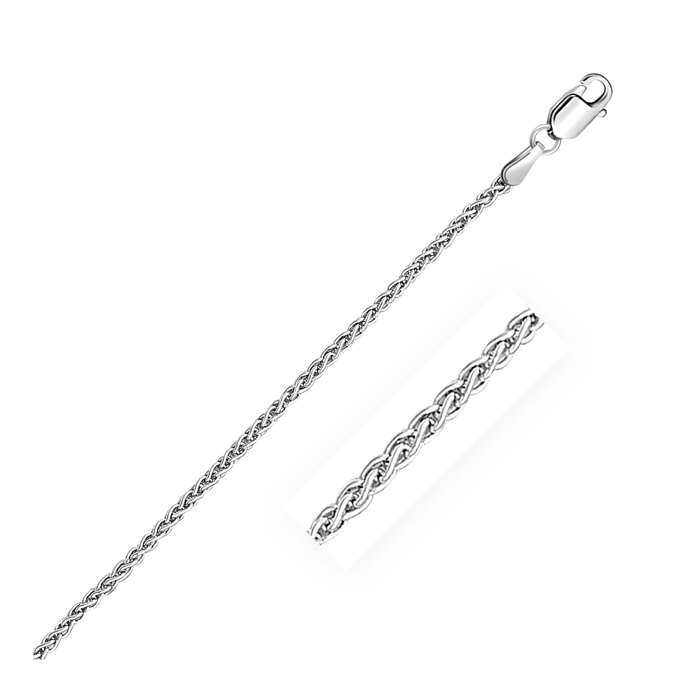 2.1mm 14k White Gold Round Wheat Chain-rx54090-22