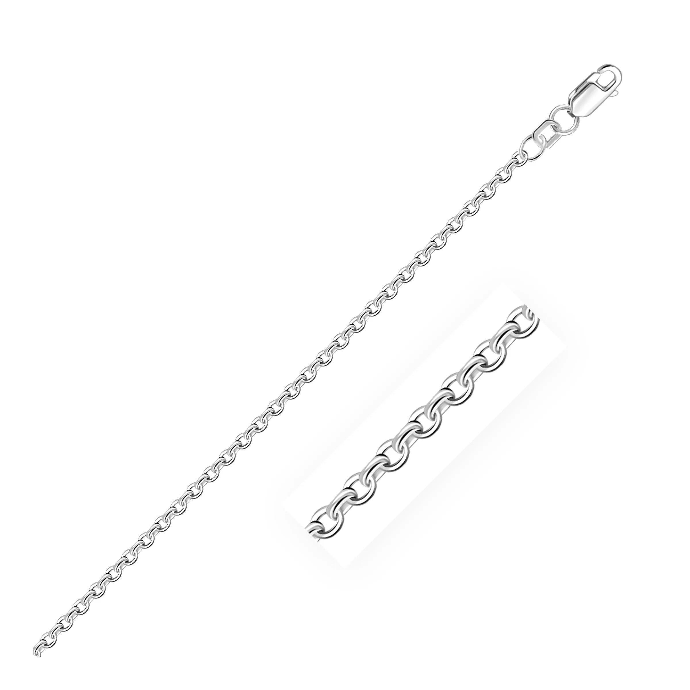 2.3mm 14k White Gold Rolo Chain-rx46334-30