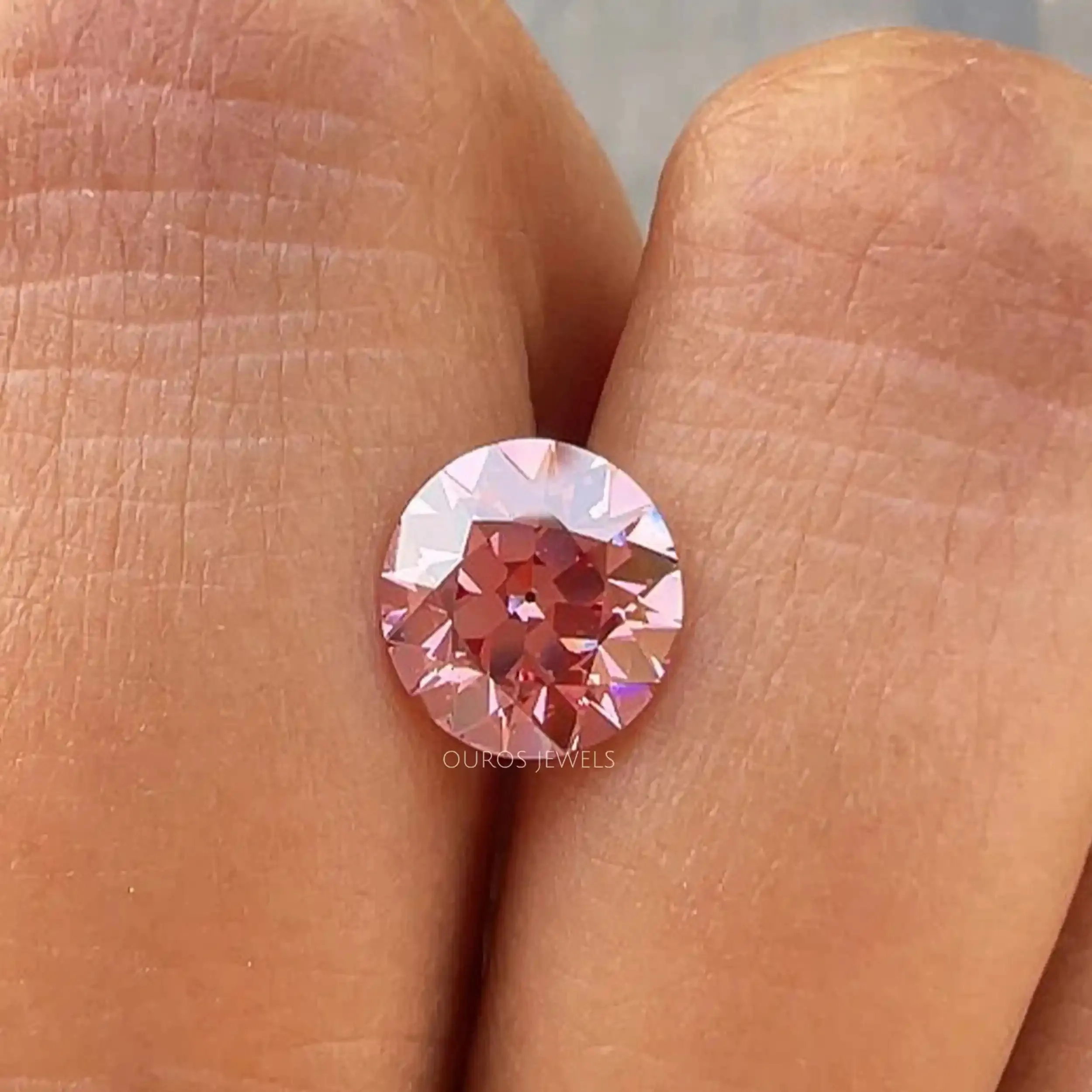 2.50 Carat Pink Old European Round Cut Lab Diamond