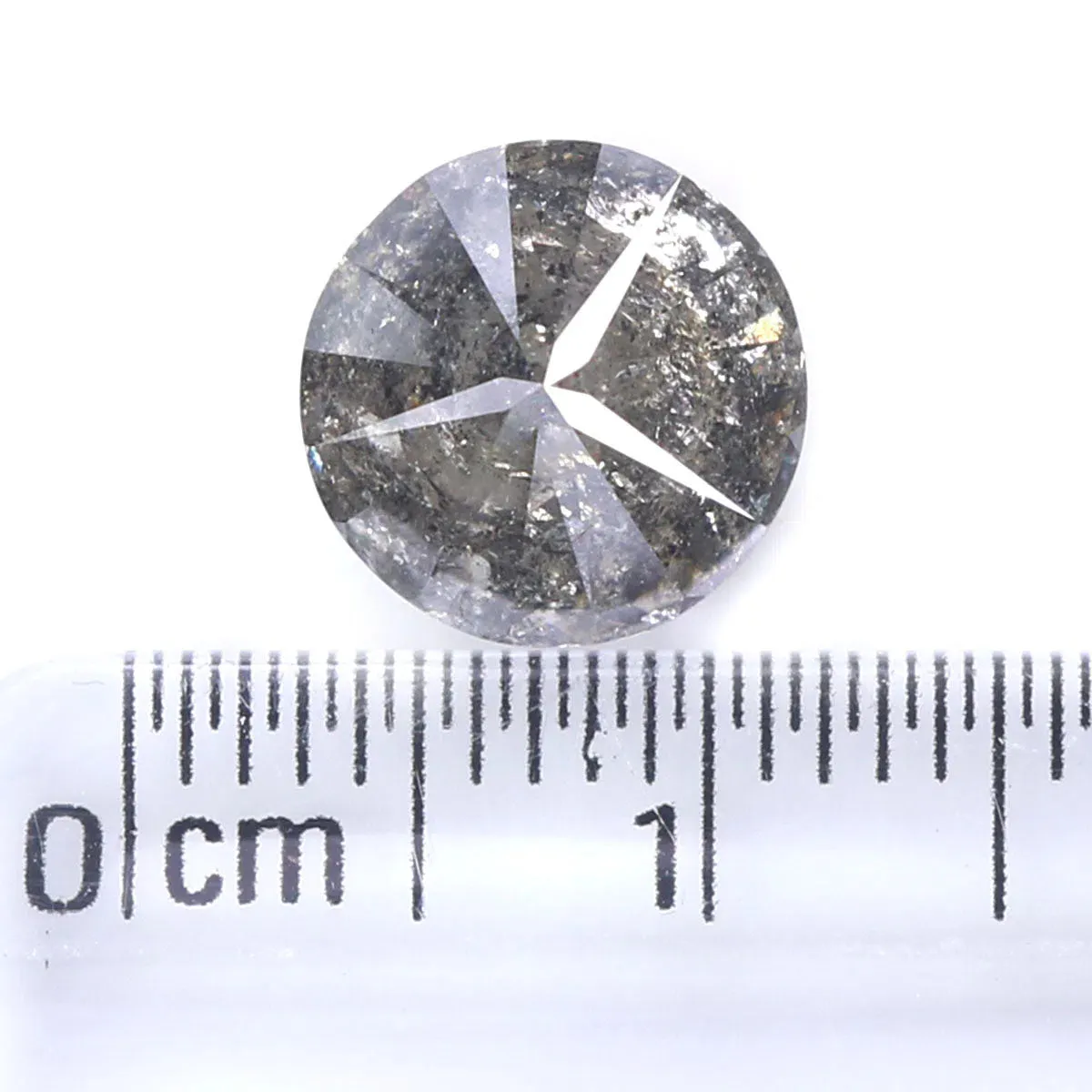 3.37 CT Natural Loose Round Shape Diamond Black Grey Color Round Shape Diamond 8.75 MM Salt And Pepper Round Brilliant Cut Diamo