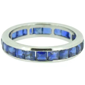 3.60 Carat Art Deco Stackable Sapphire Eternity Band Ring