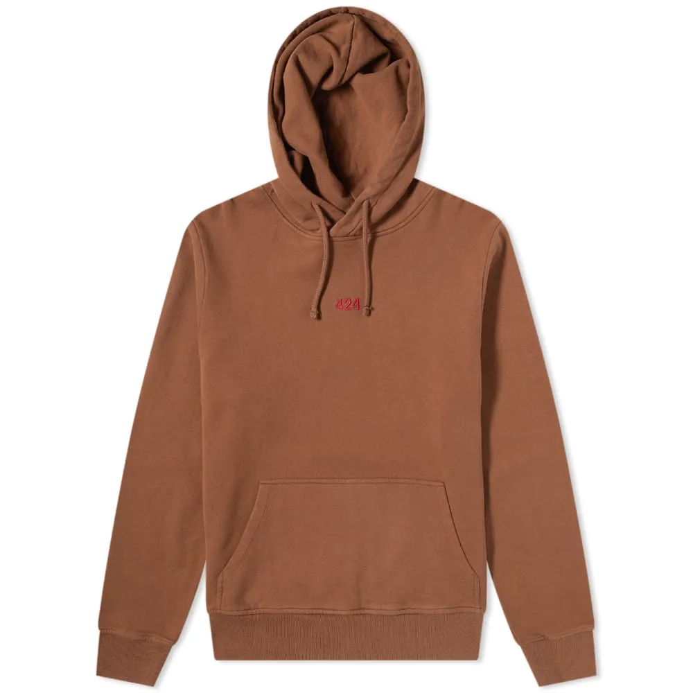 424 Alias Red Logo Popover HoodieBrown