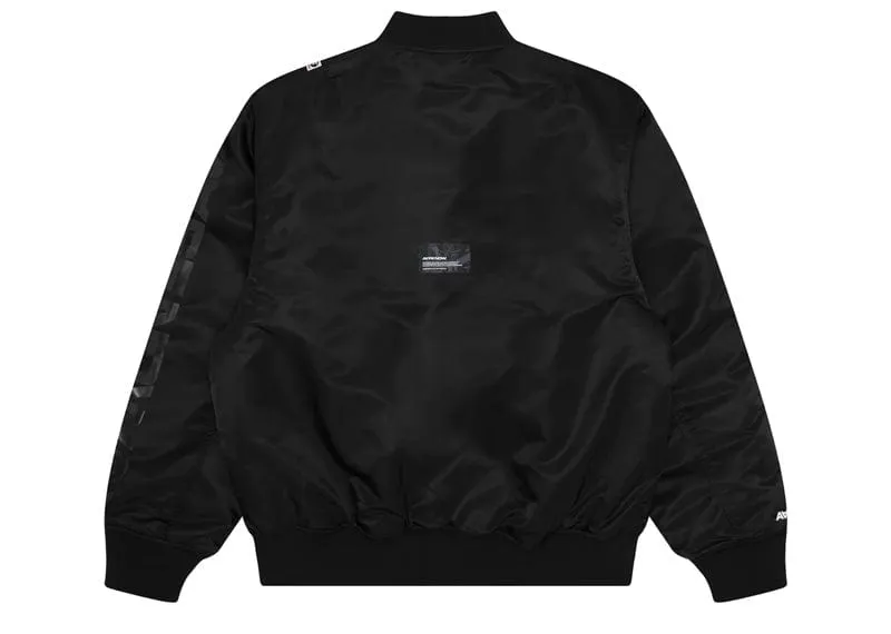 AAPE Logo Patch Zip-Up Bomber Jacket - Black