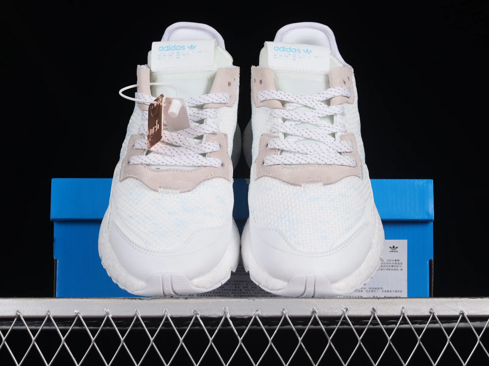 Adidas Nite Jogger Boost Cloud White Pink Blue CG6208