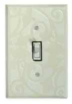 All Fired Up - Single Switchplate - White on White