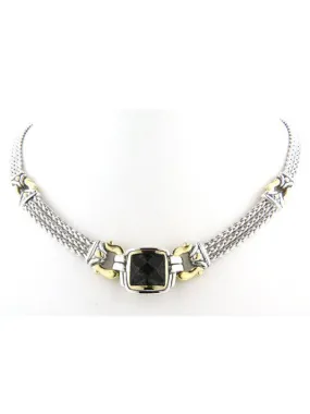 Anvil Square Triple Strand Black Necklace by John Medeiros