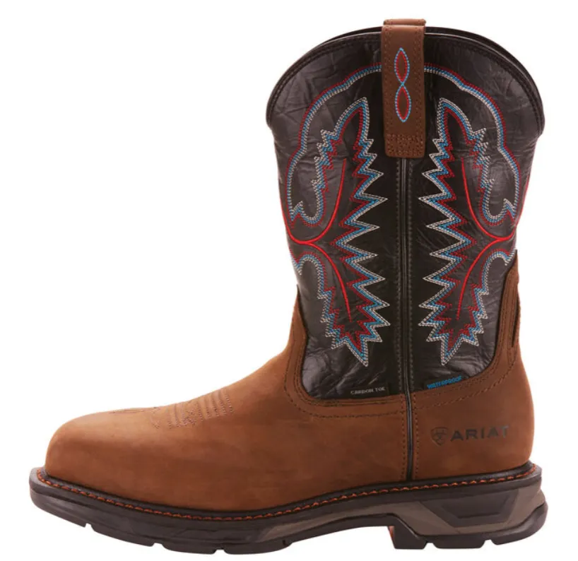 Ariat WorkHog XT Waterproof Carbon Toe Work Boot- Distressed Brown