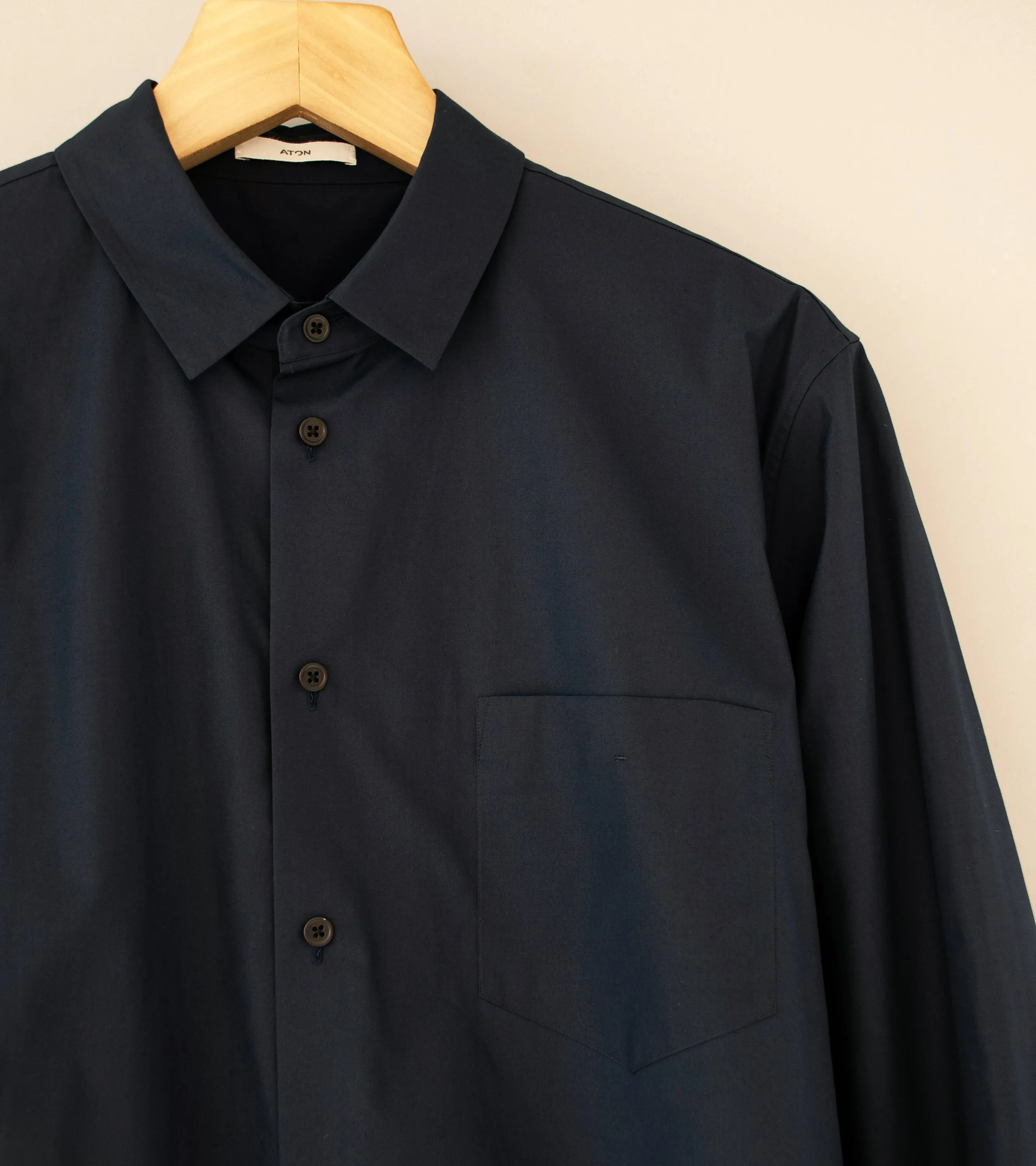 Aton 'Standard Shirt' (Navy Suvin Broadcloth)