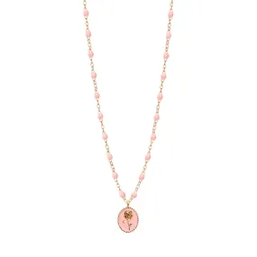 Baby Pink Rose Necklace, Rose Gold, 16.5