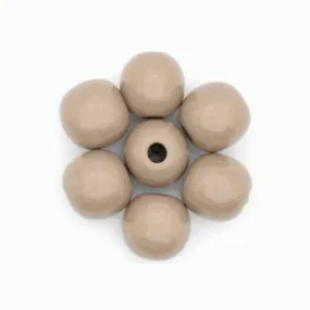 Beads, Wood, Natural, Round, Painted, Stone Brown, 15mm