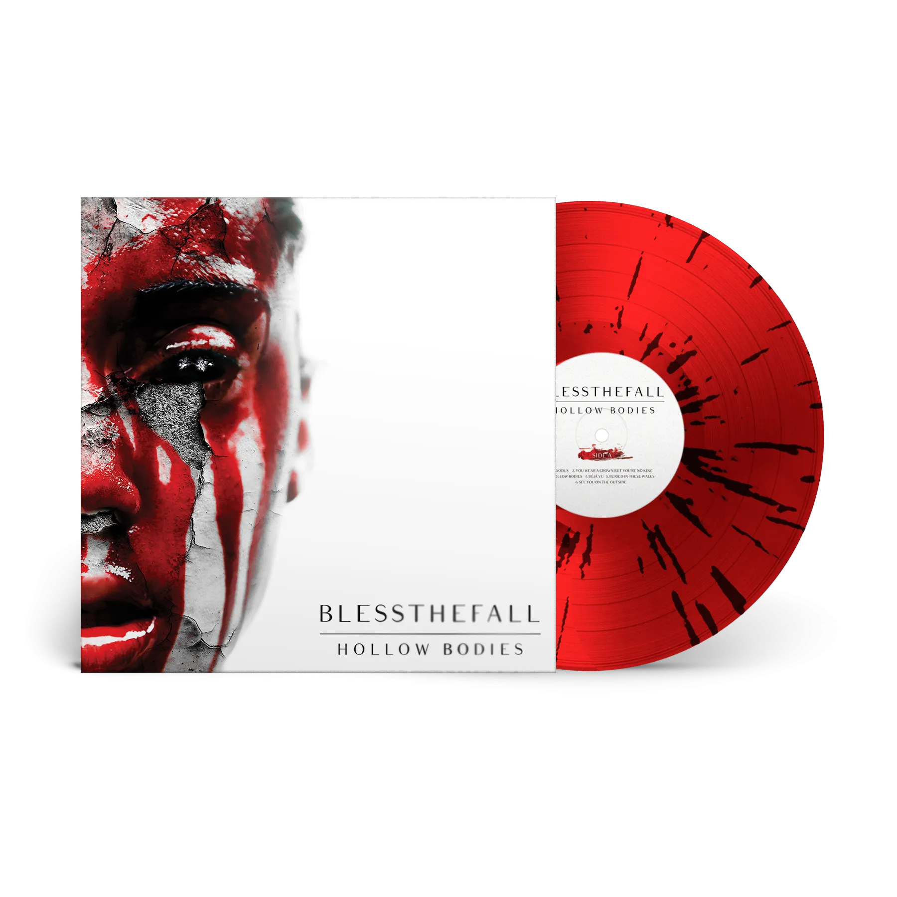 BLESSTHEFALL ‘HOLLOW BODIES’ 10TH ANNIVERSARY LP (Limited Edition – Only 500 Made, Red w/ Black Splatter Vinyl)