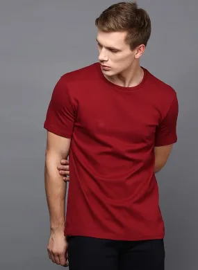 Blood Red Basic Crew Neck T-Shirt