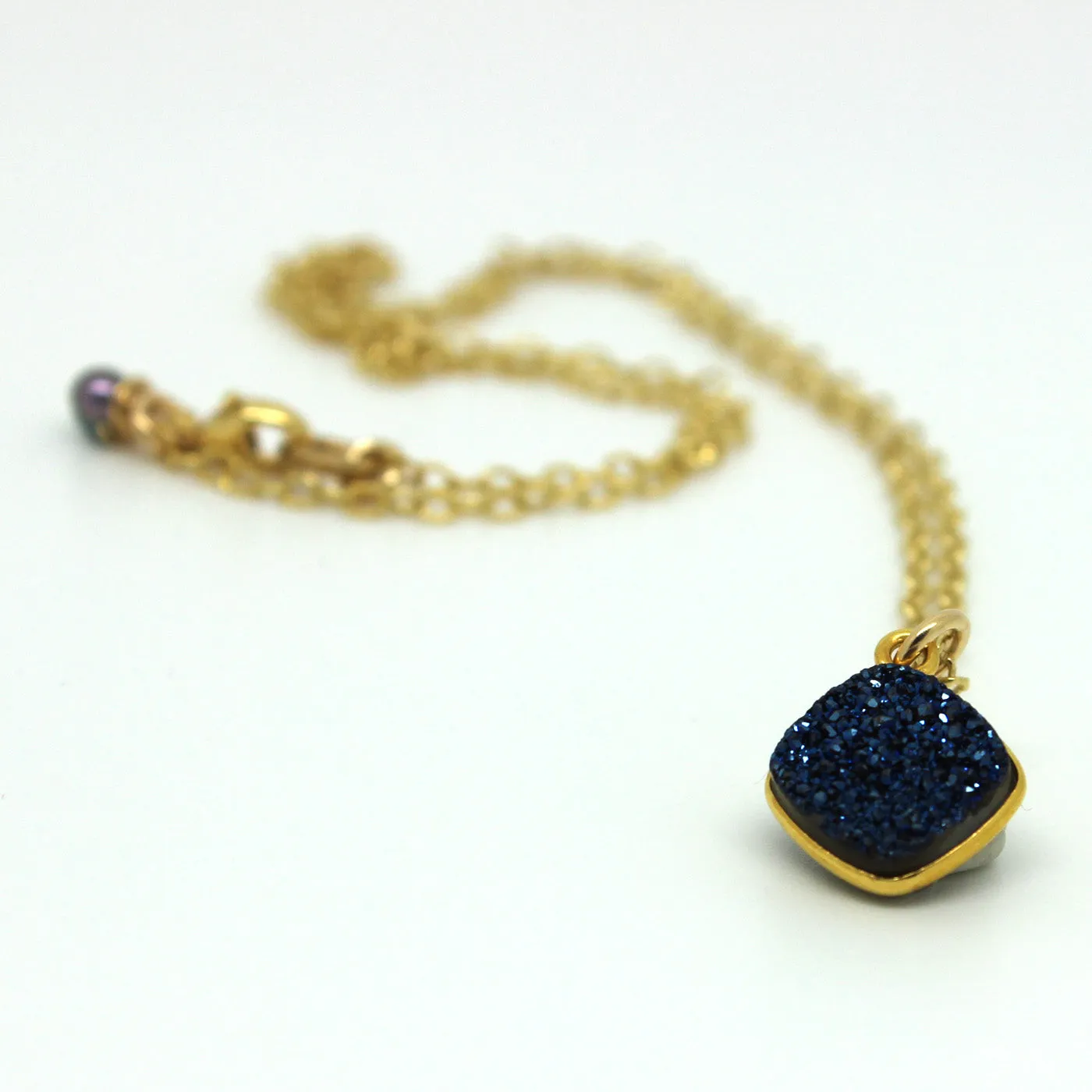 Blue Druzy Necklace