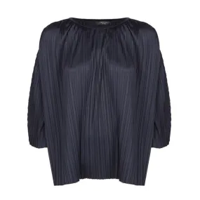 BLUSA FIOCCHI IN JERSEY PLISSETTATO CON MANICA A CAMPANA Donna Navy