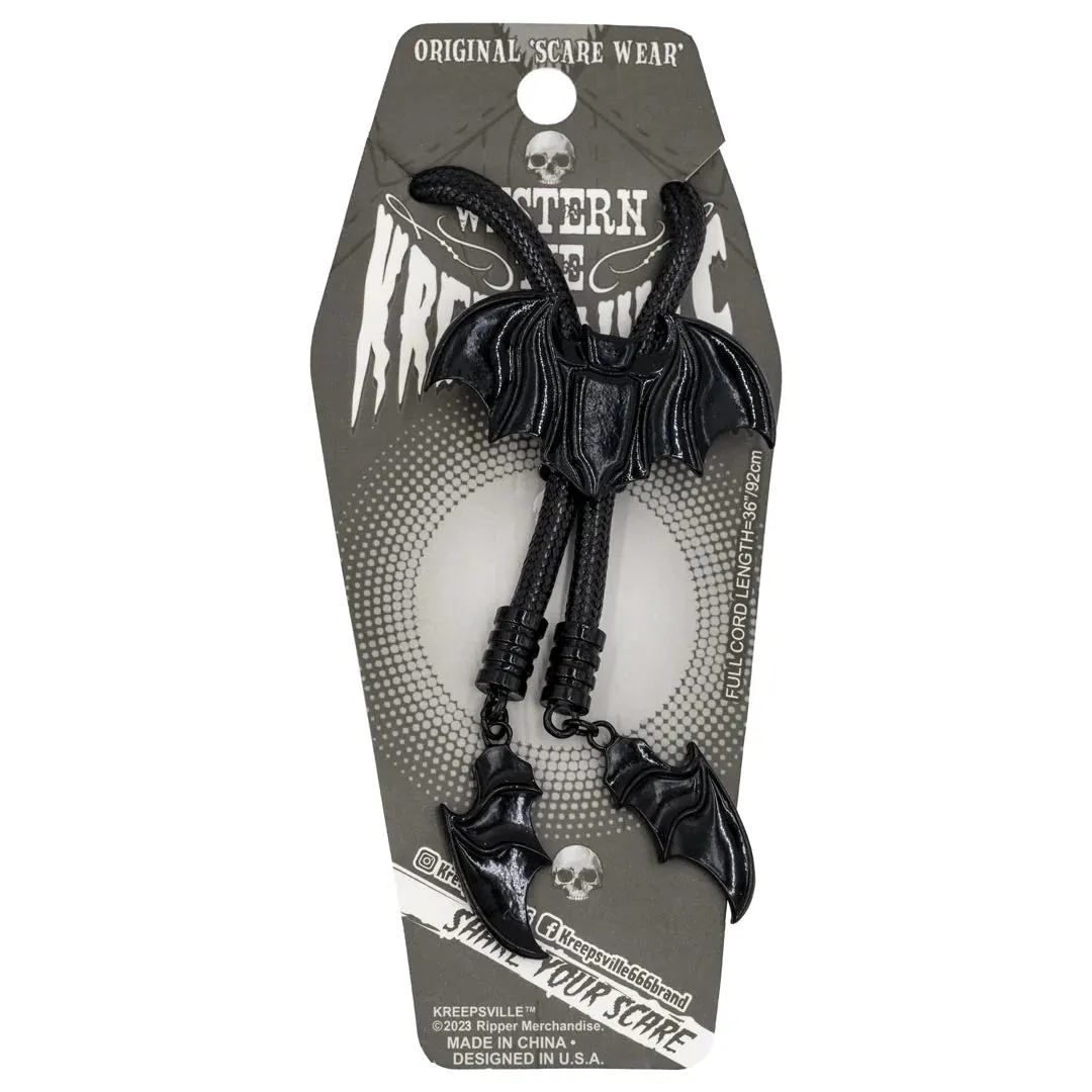 Bolo Tie Bat Black