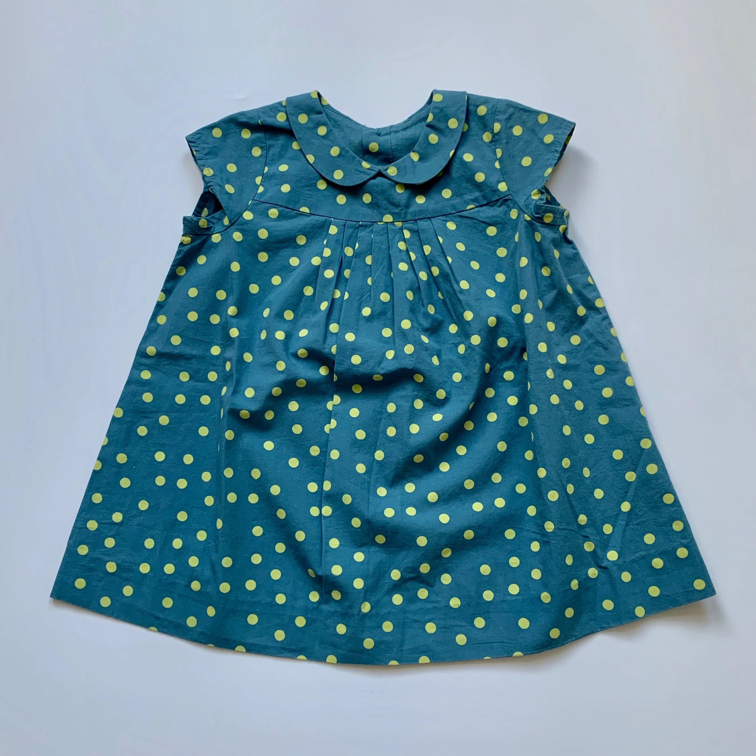 Bonpoint Blue And Lime Green Polka Dot Dress: 12 Months (Brand New)