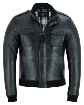 Bristol Men's Real Leather Bomber Jacket - Smart Casual Style