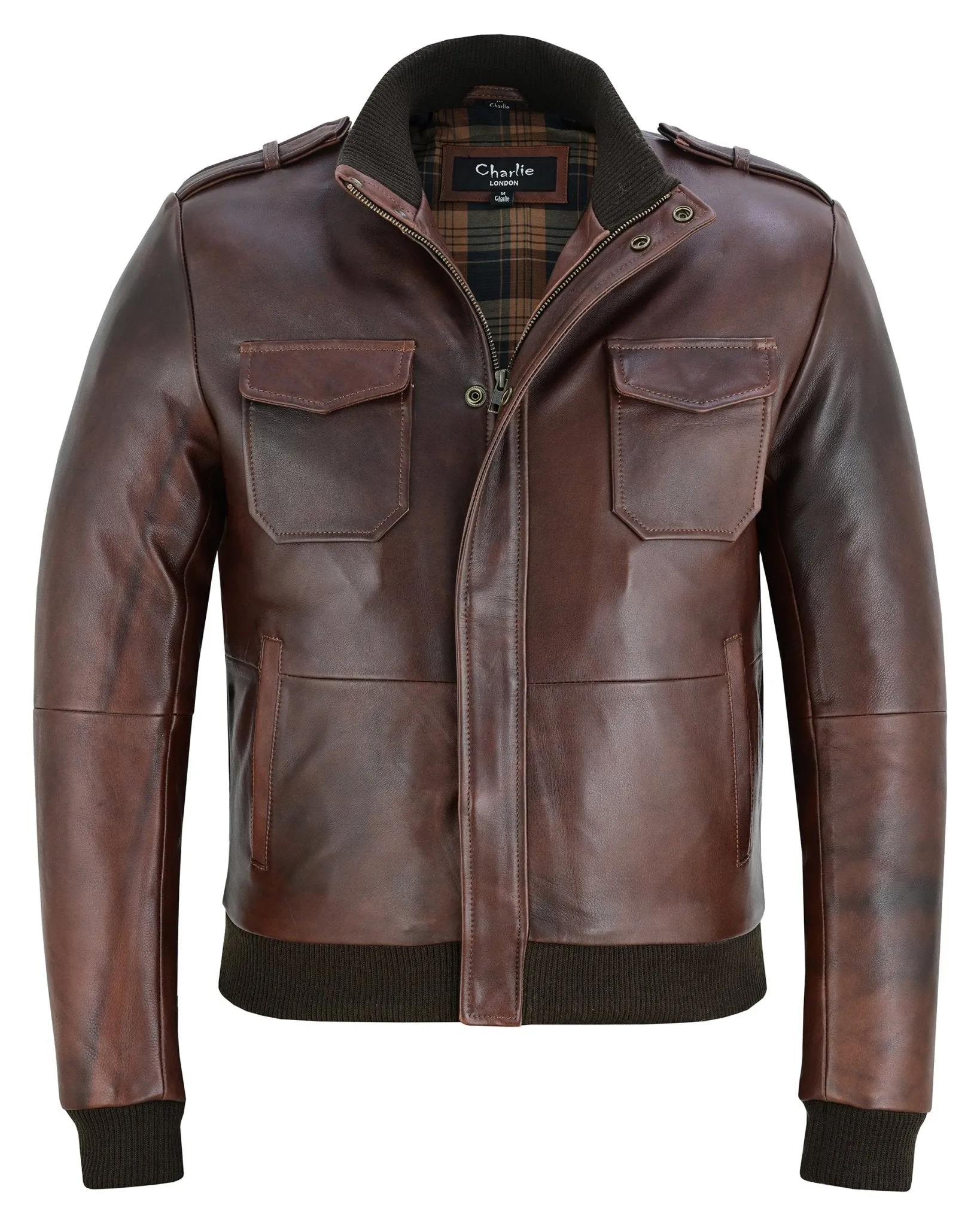 Bristol Men's Real Leather Bomber Jacket - Smart Casual Style