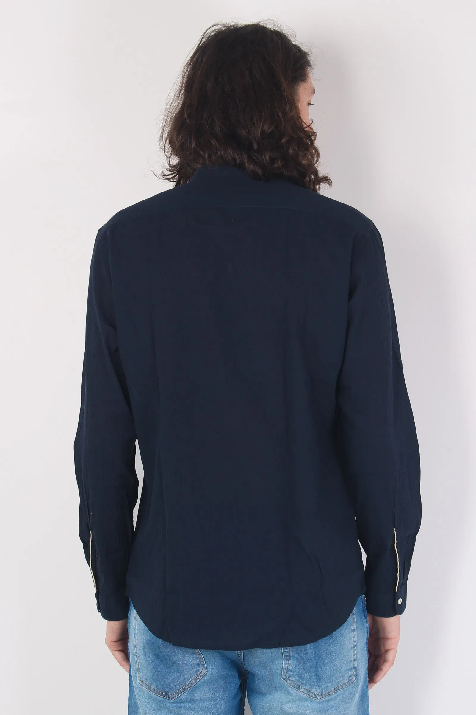 Camicia Mussola Coreana Blu Navy