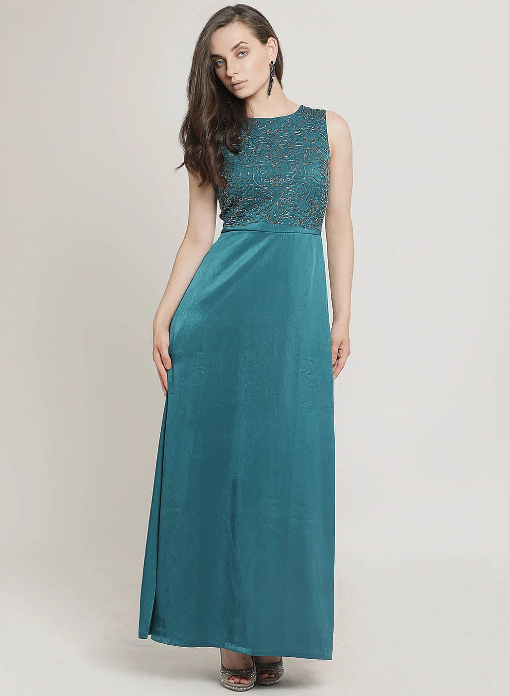 Cher Embellished Satin Maxi