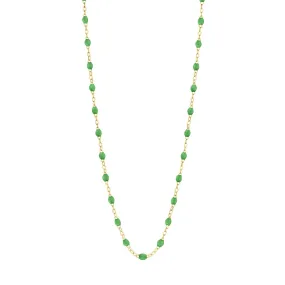 Classic Gigi Green necklace, Yellow Gold, 17.7