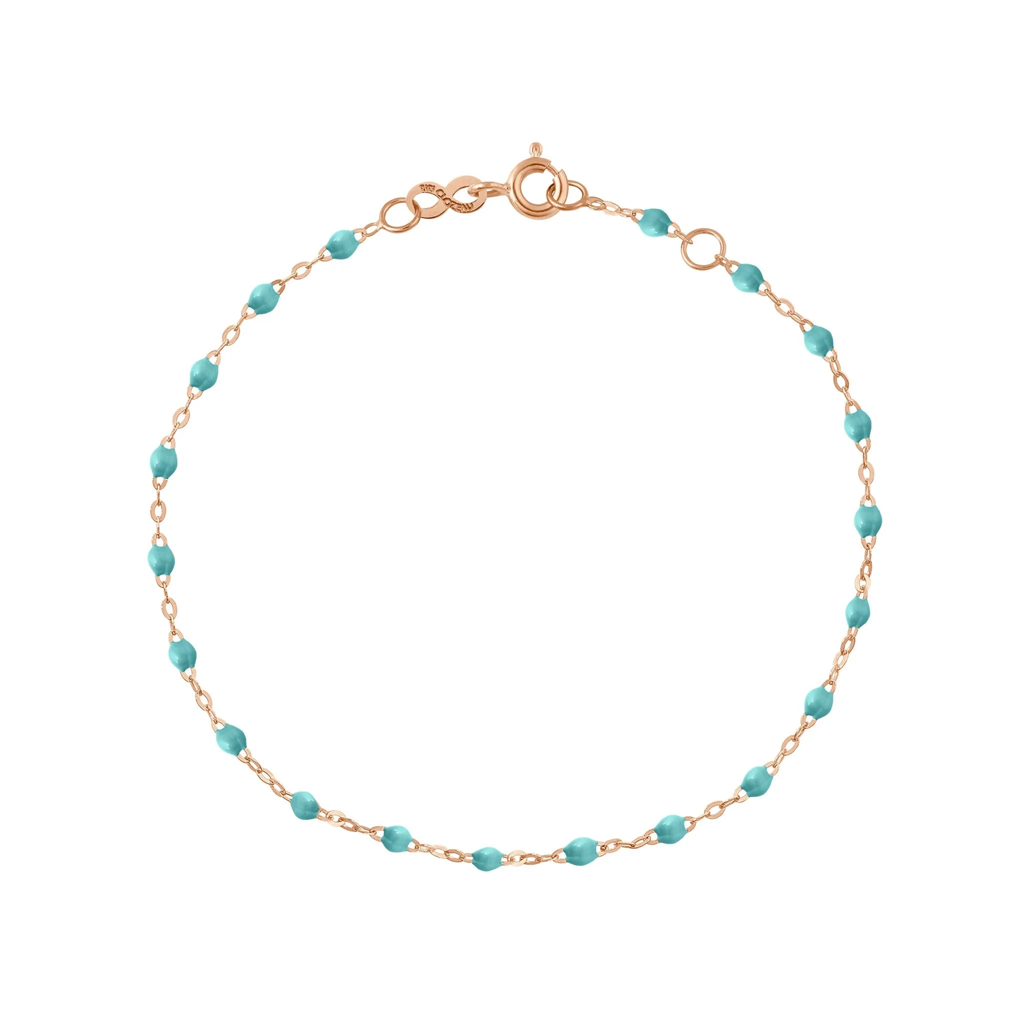 Classic Gigi Turquoise Green Anklet, Rose Gold, 9.4