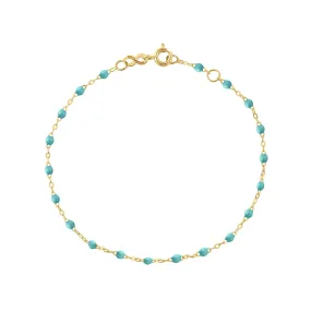 Classic Gigi Turquoise Green bracelet, Yellow Gold, 5.9