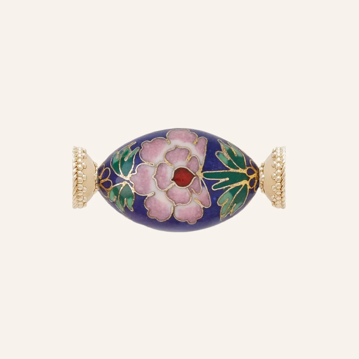 Cloisonné Blue Oval Flower Centerpiece